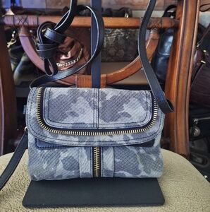 B. Makowsky Suede Camo Print Crossbody NWOT